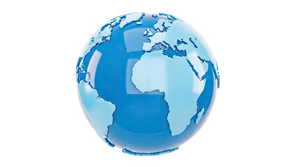 Obraz premium 3D Globe with Africa and Europe Visible on White Background