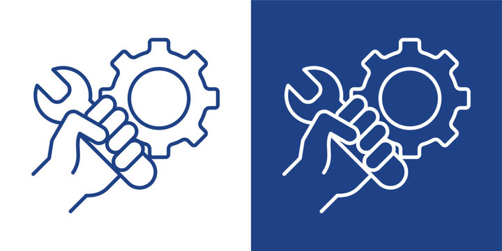 Restoration  Blue And White Icon Style Collection