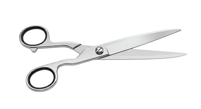 Silver Scissors with Black Finger Grips