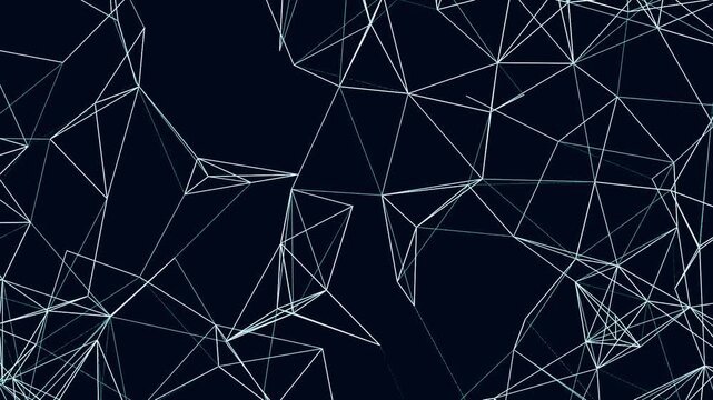  Abstract digital connection moving dots and lines. Network connection structure. Seamless loop.