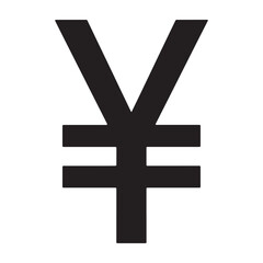 Obraz premium A large black yen symbol on a white background silhouette vector shilhoutte icon use as a symbol, web graphic design, and infographic icon