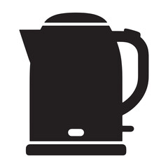 Obraz premium A silhouette of a modern electric kettle on a white background silhouette vector shilhoutte icon use as a symbol, web graphic design, and infographic icon
