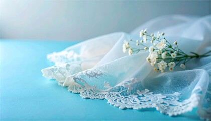 Lace Textile Illustration for Wedding and Gift. Elegant Retro Aesthetic Antique Texture