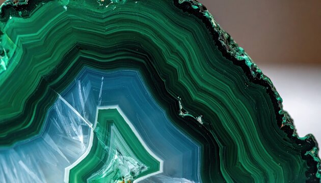 Polished Green Agate Stone Closeup Detail.