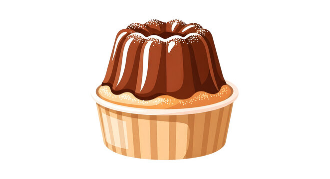 Delicious chocolate cake with a cherry and cream frosting isolated on white, a sweet baked dessert and tasty pastry treat