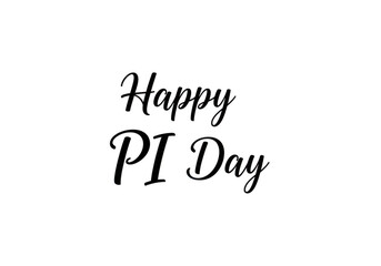 Happy pi day text isolated on transparent background