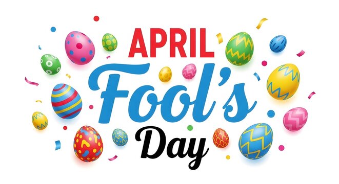 April fool's day prank concept with colorful easter eggs