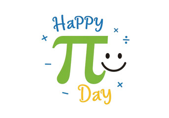 Happy pi day illustration isolated on transparent background