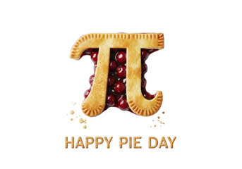 Happy pie day symbol isolated on transparent background