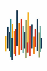 Obraz premium Colorful abstract vertical bar pattern with geometric design