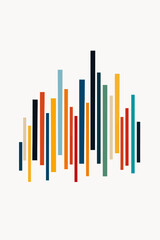 Obraz premium Colorful abstract bars on white background with vibrant vertical lines