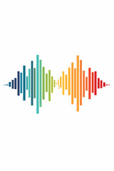 Colorful spectrum sound wave on white background