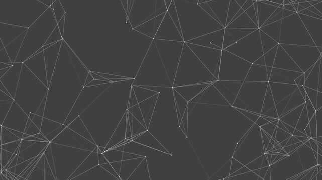  Abstract digital connection moving dots and lines. Network connection structure. Seamless loop.