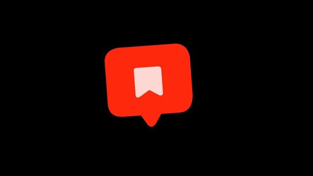 Bookmark Message Icon on Black Background