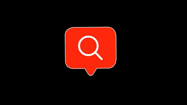 Search Chat Icon on Black Background