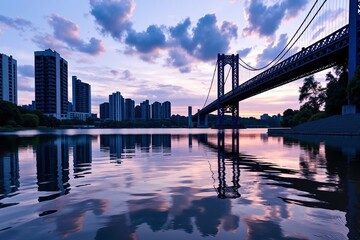 Obraz premium Bridge Lights at First Glow 