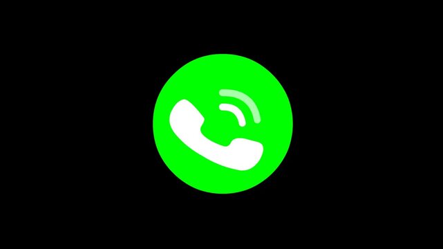 WhatsApp Style Call Icon on Black Background