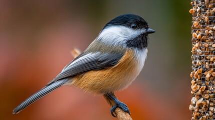 Fototapeta premium Charming Bird Perched on Branch with Soft Focus Background