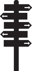 Fototapeta premium Vector silhouette of a directional signpost with multiple arrows pointing different ways