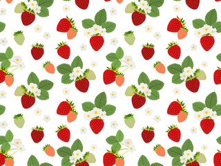 イチゴのシームレスパターン　A-1'