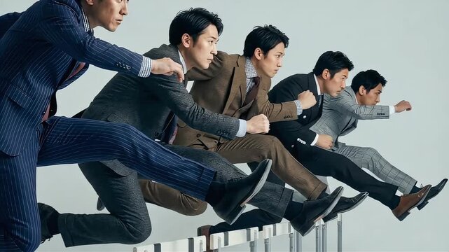 ビジネスの壁に挑むチーム。ハードルを一斉に飛び越える日本人ビジネスパーソンたちの躍進