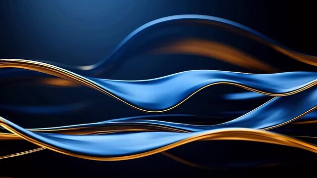 GoldenWaveLinesonDeepBlueGradient