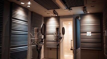 Professional Recording Studio with Acoustic Panels.