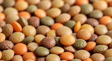 Colorful Mixed Lentils Texture Background