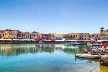 Fototapeta premium The port city of Rethymno on the island of Crete (Greece)