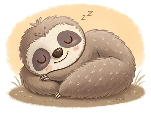 sloth is happy to sleep 