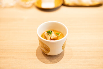 A Delicious steamed egg custard in Japanese style.
