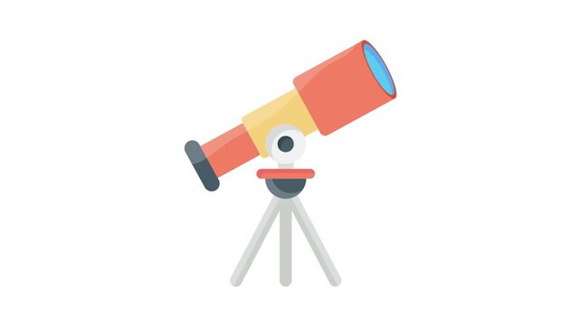 Vector image of a telescope with a price tag of 1 credit, equivalent to $1 USD.