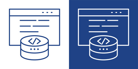 Caching Blue And White Icon Style Collection © BAMBANG G