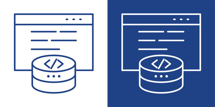 Caching Blue And White Icon Style Collection