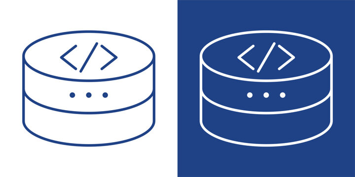 Database Blue And White Icon Style Collection