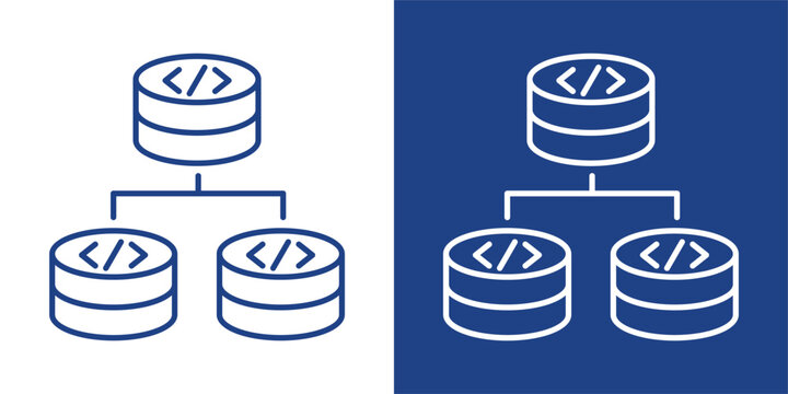 Virtualization Blue And White Icon Style Collection