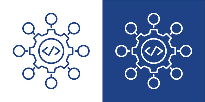 Networking Blue And White Icon Style Collection
