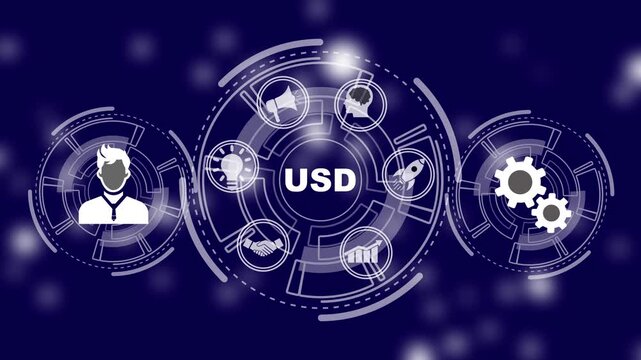 Businessman presses button cash back on phone in network concept. Business, technology, internet and network concept. Digital technology background.