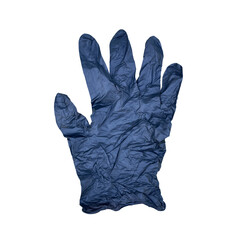 black rubber gloves isolated on white.