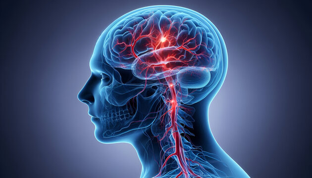 3d illustration anatomy of human brain