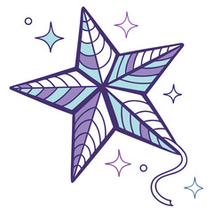 Vibrant purple star icon with sparkling magic effect