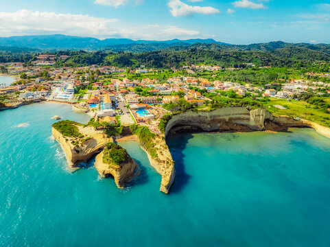 Canal d'Amour or Kanali tou Erota on Corfu In Greece. Greek town Sidari.