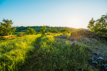 Fototapeta premium Tihany in Hungary. Benedictine Monastery of Tihany Abbey near Lake Balaton.