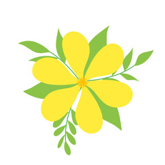 vector illustration of a yellow flower