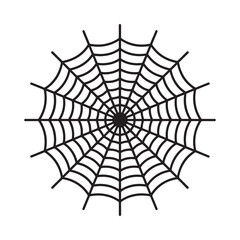 Fototapeta premium A simple black and white illustration of a classic spider web design
