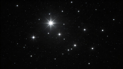 Obraz premium A dynamic star field with bright, sparkling stars and lens flares, suggesting a journey through the cosmos.