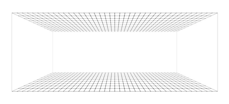 perspective grid background rectangle wireframe room 