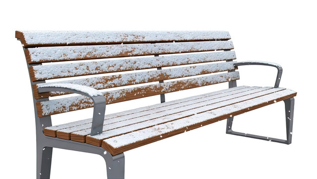 Park bench covered in snow