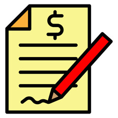 Contract File Vector Filled Icon Design
