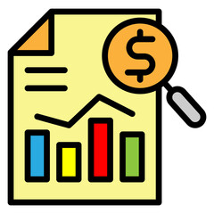 Cost Analysis Vector Filled Icon Design